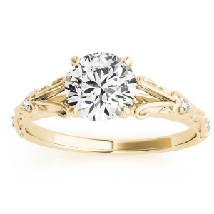 Diamond Antique Style Engagement Ring 14k Yellow Gold 0.03ct - All
