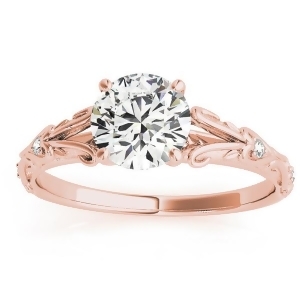 Diamond Antique Style Engagement Ring 14k Rose Gold 0.03ct - All