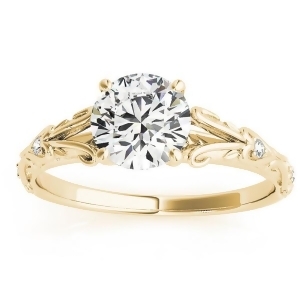 Diamond Antique Style Engagement Ring 18k Yellow Gold 0.03ct - All