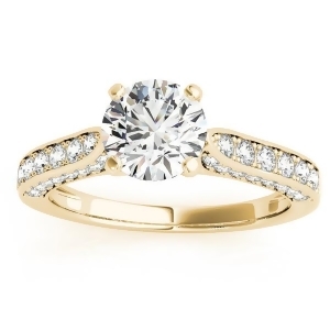 Diamond Sidestone Accented Engagement Ring 14k Yellow Gold 0.50ct - All