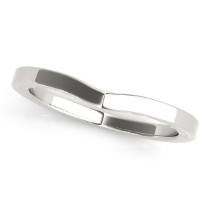 Curved Wedding Band 14k White Gold - All