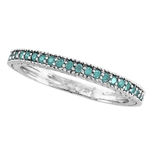 Blue Diamond Stackable Ring 14K White Gold 0.312ct - All