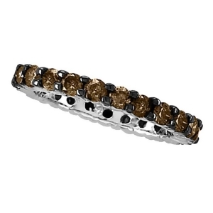 Champagne Diamond Eternity Band in 14K White Gold 2.00 ctw - All
