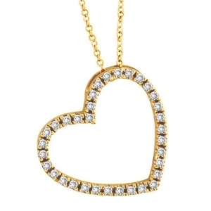 Diamond Open Heart Pendant 14k Yellow Gold 0.40 ctw - All