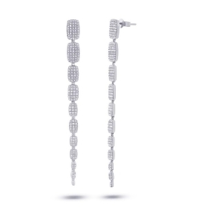 1.35Ct 14k White Gold Diamond Serpentine Earrings - All