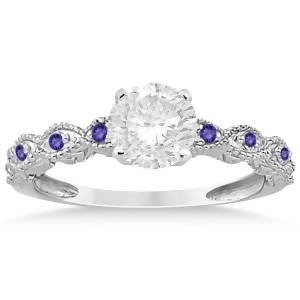 Vintage Marquise Tanzanite Engagement Ring Platinum 0.18ct - All