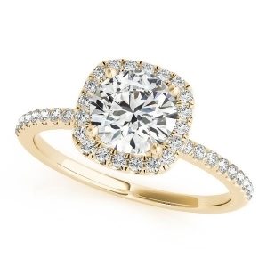 Square Halo Round Diamond Engagement Ring 14k Yellow Gold 1.75ct - All