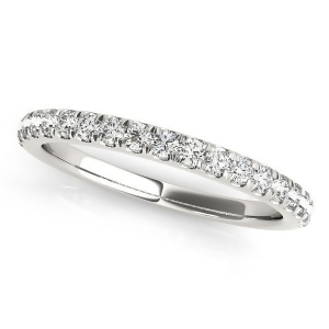 Diamond Curved Prong Wedding Band Platinum 0.24ct - All