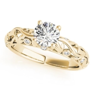 Diamond Antique Style Engagement Ring 14k Yellow Gold 0.68ct - All