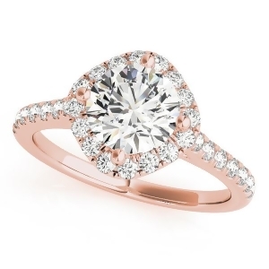 Diamond East West Halo Engagement Ring 14k Rose Gold 0.96ct - All