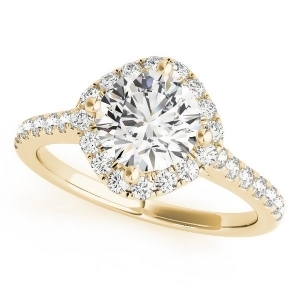 Diamond East West Halo Engagement Ring 18k Yellow Gold 0.96ct - All