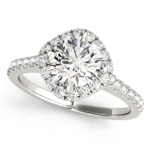 Diamond East West Halo Engagement Ring Platinum 0.96ct - All