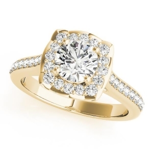 Diamond Halo Floral Engagement Ring 14k Yellow Gold 1.32ct - All