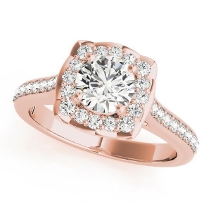 Diamond Halo Floral Engagement Ring 14k Rose Gold 1.32ct - All