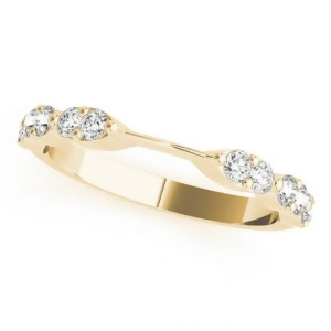 Diamond Prong Wedding Band 14k Yellow Gold 0.42ct - All