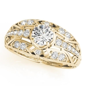 Diamond Art Deco Engagement Ring 14k Yellow Gold 0.73ct - All