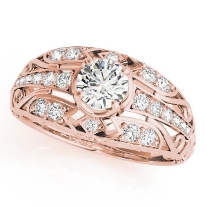 Diamond Art Deco Engagement Ring 14k Rose Gold 0.73ct - All