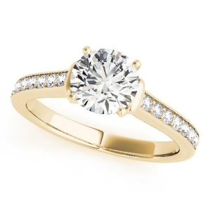 Diamond Accent Engagement Ring 18k Yellow Gold 0.72ct - All