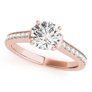 Diamond Accent Engagement Ring 18k Rose Gold 0.72ct - All