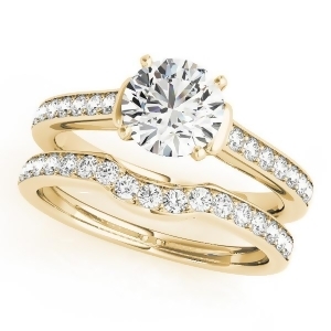 Diamond Accent Bridal Set 14k Yellow Gold 0.98ct - All