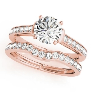 Diamond Accent Bridal Set 14k Rose Gold 0.98ct - All