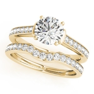 Diamond Accent Bridal Set 18k Yellow Gold 0.98ct - All