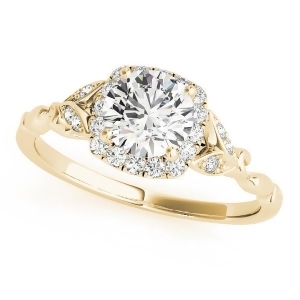 Diamond Antique Style Engagement Ring 14k Yellow Gold 0.89ct - All