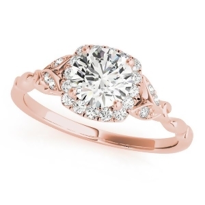 Diamond Antique Style Engagement Ring 14k Rose Gold 0.89ct - All