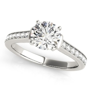 Diamond Accent Engagement Ring 14k White Gold 0.72ct - All