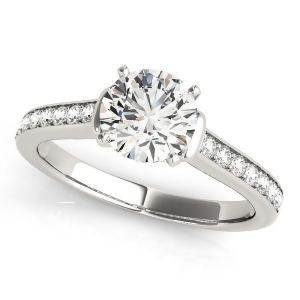 Diamond Accent Engagement Ring 18k White Gold 0.72ct - All