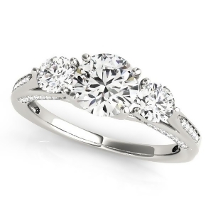 Three Stone Round Engagement Ring Platinum 1.69ct - All