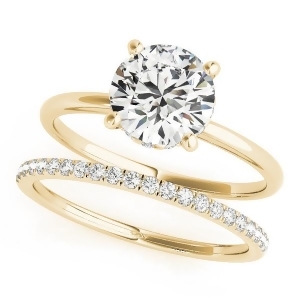 Diamond Solitaire Bridal Set 14k Yellow Gold 1.20ct - All