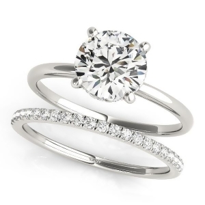 Diamond Solitaire Bridal Set 18k White Gold 1.20ct - All