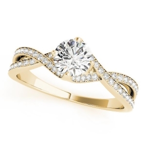 Diamond Bypass Twisted Engagement Ring 18k Yellow Gold 0.68ct - All