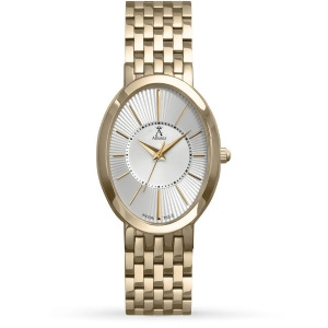 Allurez Women's Oval Dial Gold-tone Stainless Steel Bracelet Watch - All