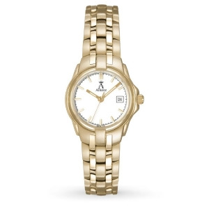 Allurez Women's White Dial Gold-tone Stainless Steel Luminous Watch - All