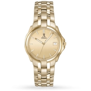 Allurez Men's Champagne Dial Luminous Gold-tone Stainless Steel Watch - All