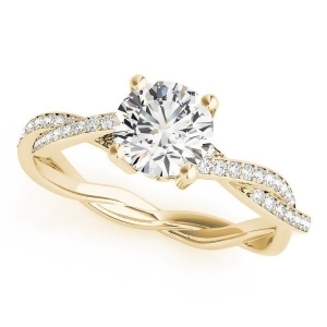 Diamond Twist Sidestone Accented Engagement Ring 14k Yellow Gold 1.11ct - All