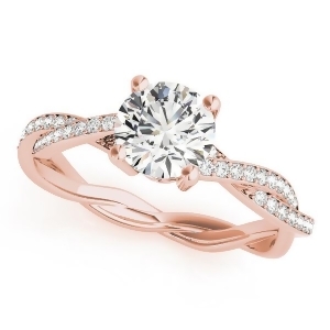 Diamond Twist Sidestone Accented Engagement Ring 14k Rose Gold 1.11ct - All