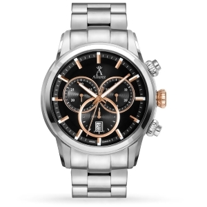 Allurez Men's Swiss Chronograph Luminous Stainless Steel Watch - All