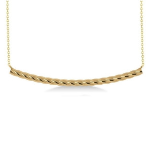 Curved Rope Bar Trapeze Pendant Necklace 14k Yellow Gold - All