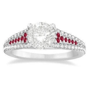 Ruby and Diamond Engagement Ring 18k White Gold 0.33ct - All