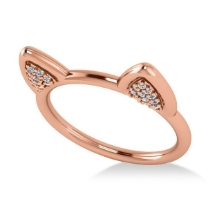 Diamond Cat Ears Fashion Ring 14k Rose Gold 0.22ct - All