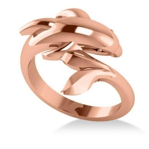 Summertime Dolphin Fashion Ring 14k Rose Gold - All