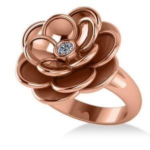 Diamond Flower Fashion Ring 14k Rose Gold 0.06ct - All