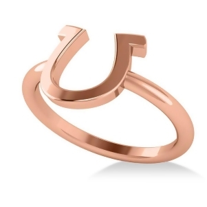 Centered Horseshoe Fashion Ring 14k Rose Gold - All