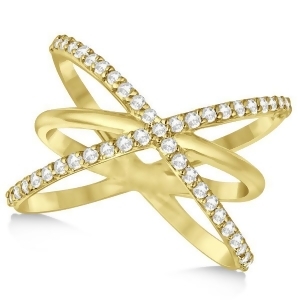 Diamond X Ring with Criss Cross Bands 14k Yellow Gold 0.50ct. - All
