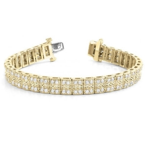 Diamond Multi-Row Link Bracelet 18k Yellow Gold 1.98ct - All