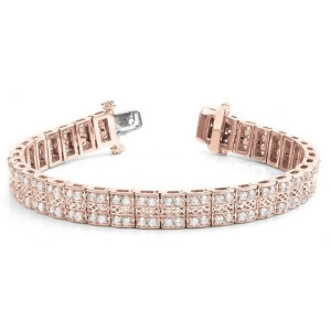 Diamond Multi-Row Link Bracelet 18k Rose Gold 1.98ct - All