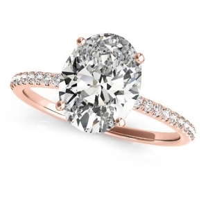 Diamond Accented Oval Shape Engagement Ring 14k Rose Gold 2.50ct - All
